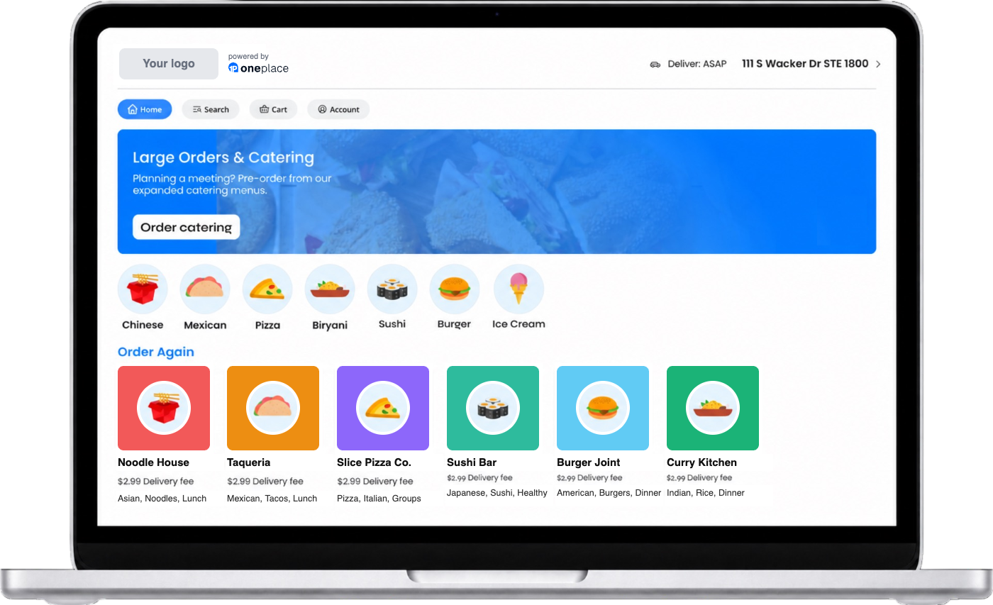 OnePlace admin and reporting on a laptop